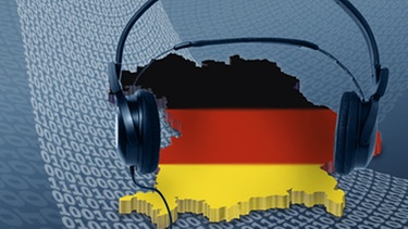 Deutschlandkarte mit Kopfhörer | Bild: colourbox.com; Montage: BR