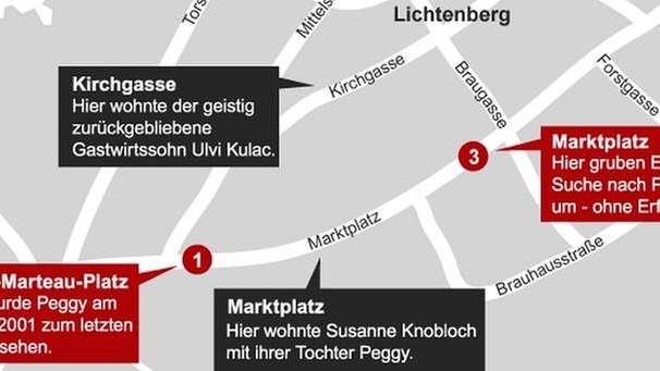 Karte: Tatort Fall Peggy in Lichtenberg | Bild: BR