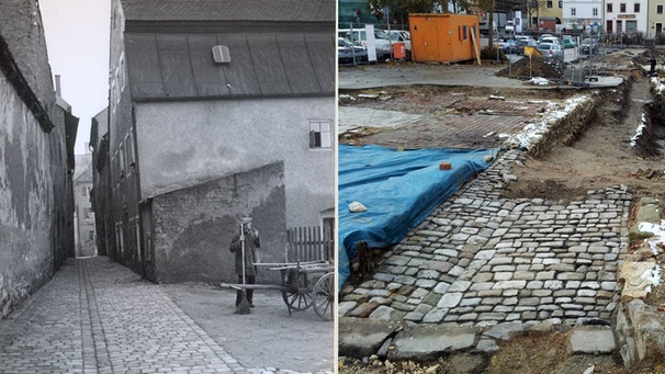 Hunnengasse Vergleich 1940 und 2012 | Bild: BR/Stadt Regensburg