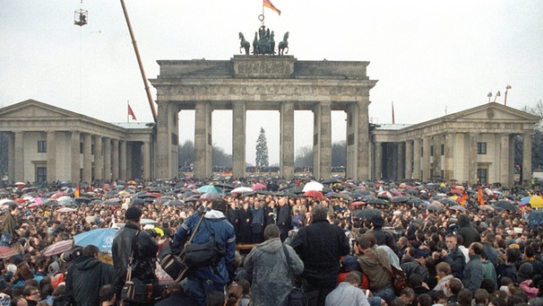 Menschenmenge vor dem Brandenburger Tor am 22.12.1989 | Bild: picture-alliance/dpa