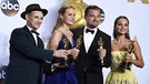 Mark Rylance, Brie Larson, Leonardo DiCaprio and Alicia Vikander (v.l.n.r.) | Bild: dpa-Bildfunk/Paul Buck