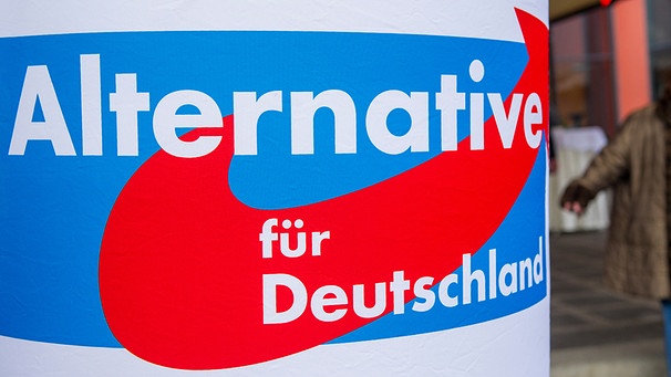 Plakat mit dem Logo der Partei Alternative für Deutschland an einer Litfaßsäule in Osterhofen (Bayern). | Bild: picture-alliance/dpa/Marc Müller
