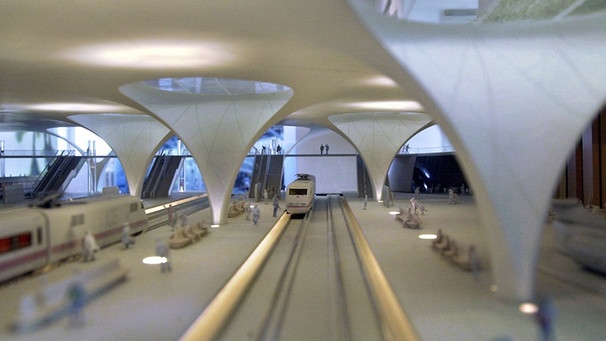 Modell: Blick ins Untere des geplanten Stuttgarter Hauptbahnhofs | Bild: picture-alliance/dpa