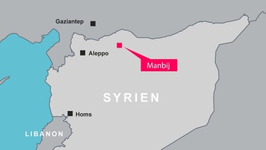 Karte: Syrien mit dem Ort Manbidsch | Bild: BR