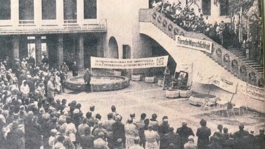 Protest gegen Schließung des Schweinfurter Husquarna-Werks (November 1983) | Bild: Archiv Franz Egerer