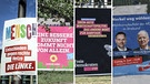 Bundestagswahl 2017: Wahlplakate von Linke, Grüne, FDP und AfD | Bild: picture-alliance/dpa