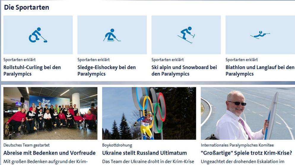 Screenshot von der ARD-Paralympics-Site | Bild: ARD-online / Das Erste