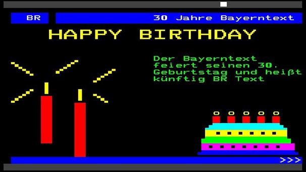 Screenshot der Baaerntext / BR Text Grafik zum 30. Geburtstag | Bild: BR