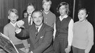 Kurt Brüggemann. Nach Kriegsende arbeitet Brüggemann als Komponist und Dirigent für Radio München. 1953 wird er mit der Gründung und Leitung eines funkeigenen Kinderchores betraut und ist bis 1972 Leiter und Ausbilder des Chores. | Bild: BR/Fred Lindinger