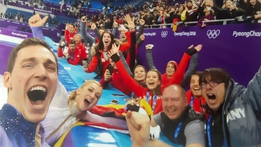 Bruno Massot machte dieses Selfie kurz nach Gewinn der Goldmedaille 2018. | Bild: Bruno Massot