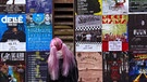 Eine Frau betrachtet eine Wand voller Konzertplakate | Bild: picture-alliance/dpa