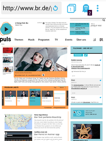 Screenshot der von Puls in Ghostery App | Bild: Screenshot Ghostery App // www.br.de/puls