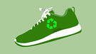 Grüner Schuh mit dem grünen Punkt.  | Bild: BR