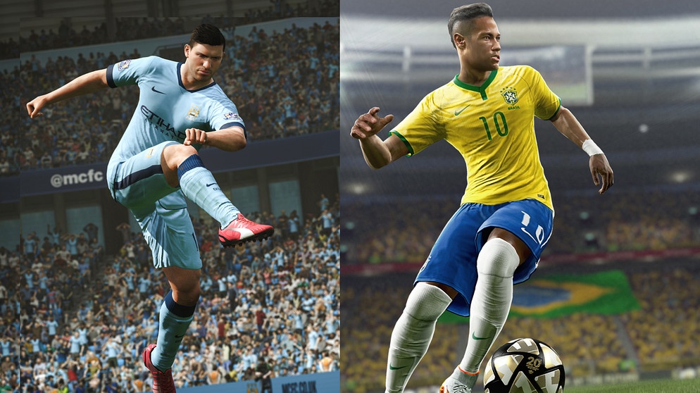 Ausschnitte aus den Spielen Fifa 2016 und Pro Evolution Soccer 2016 | Bild: EA Sports / Konami