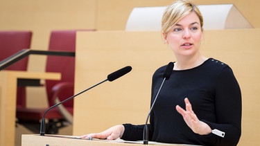 Katharina Schulze von den Grünen im Bayerischen Landtag (Andreas Gregor) | Bild: BR
