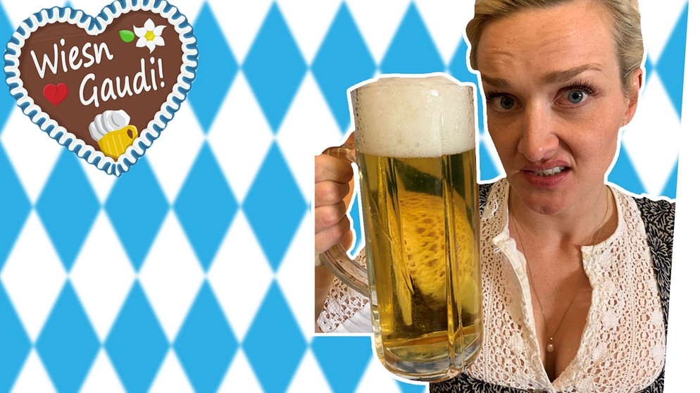 Ariane Alter mit einer Maß Bier | Bild: BR