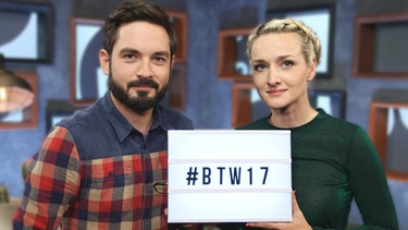 Ariane Alter und Sebastian Meinberg zur #BTW 17 | Bild: BR/ PULS TV