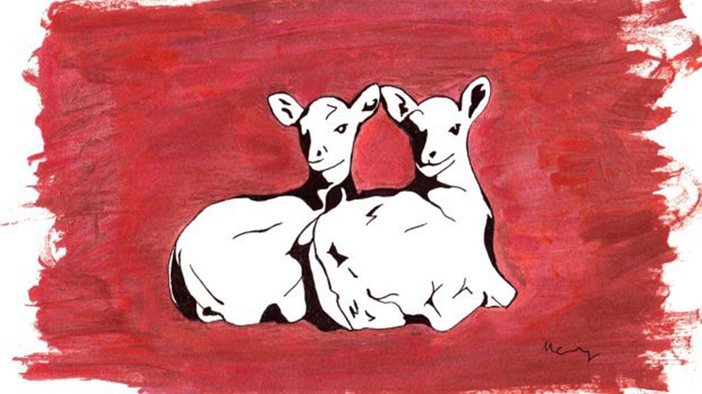 Zeichnung mit zwei Antilopen | Bild: Mareike Maage