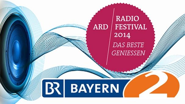 Lautsprechermembran mit stillisierten Wellen und zwei Logos von ARD und Bayern 2 | Bild: colourbox, ARD, BR