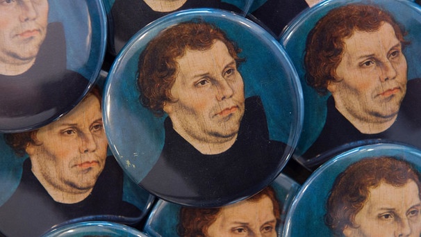 Magneten mit Porträt Martin Luthers | Bild: picture-alliance/dpa