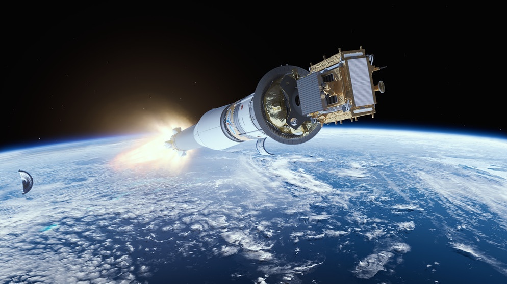 Sentinel-1B auf dem Weg in den Orbit (graphische Darstellung der ESA) | Bild: picture-alliance/dpa