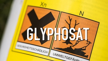 Warnlabel bei Unkrautvernichtungsmittel mit Glyphosat | Bild: picture-alliance/dpa