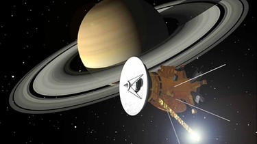 künstlerische Darstellung der Sonde Cassini von 2004 | Bild: picture-alliance/dpa