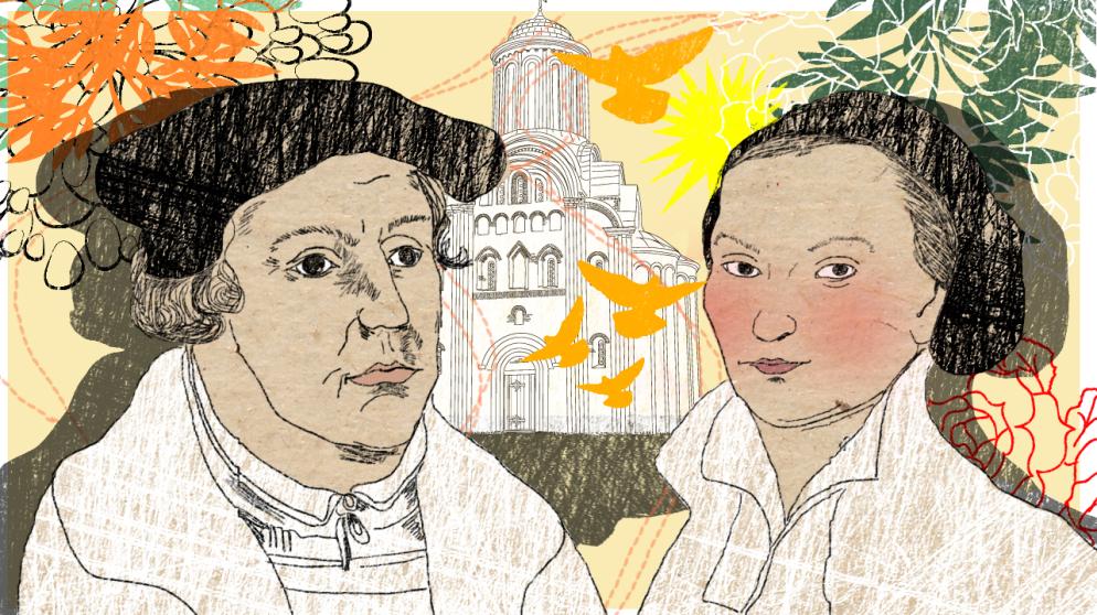 Illustration Kalenderblatt: Martin Luther heiratet Katharina von Bora | Bild: BR/ Angela Smets