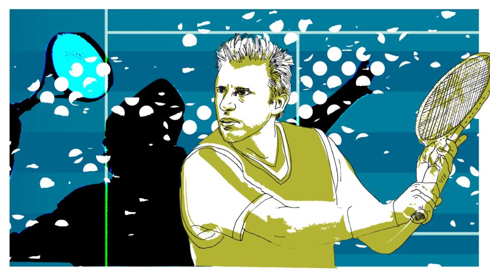 Illustration des Kalenderblatts: Boris Becker, Nummer Eins der Weltrangliste | Bild: BR/Angela Smets