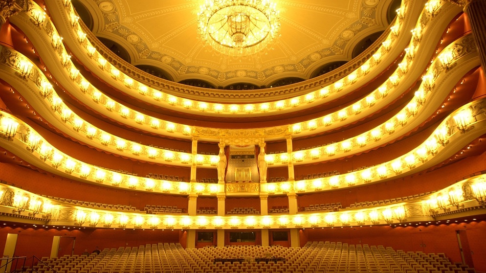Blick von der Bühne in den Zuschauerraum des Nationaltheaters in der bayerischen Landeshauptstadt München | Bild: picture-alliance/dpa