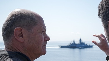 Bundeskanzler Scholz besucht die Marine | Bild: dpa-Bildfunk/Kay Nietfeld