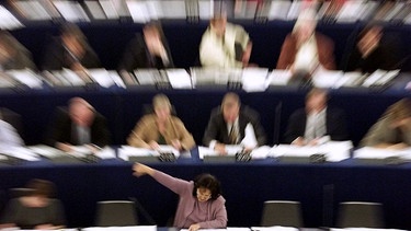 Abgeordnete des EU-Parlaments in leicht verschwommener Optik | Bild: picture-alliance/dpa