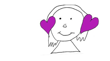 Strichgesicht mit Herz-Kopfhörern | Bild: Stiftung Zuhören