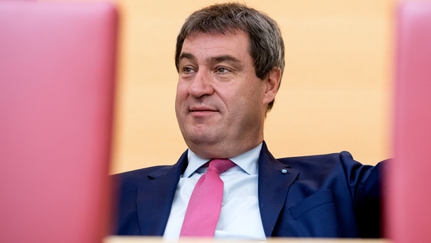 Markus Söder auf der Regierungsbank im Landtag | Bild: picture-alliance/dpa