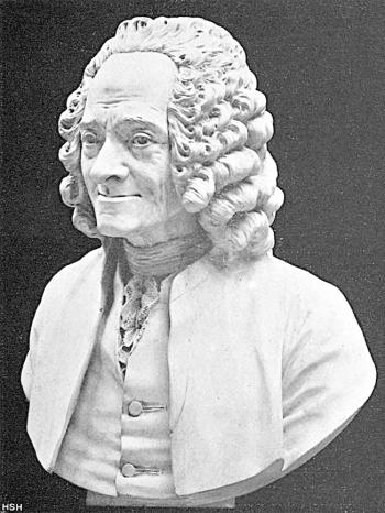 Büste von Houdon mit dem Abbild des französischen Schriftstellers und Philosophen Francois Marie Arouet Voltaire | Bild: picture-alliance/dpa