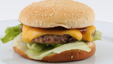 Cheeseburger auf einem Teller | Bild: picture-alliance/dpa