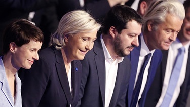 Nationalisten Petry, Le Pen, Salvini, Wilders | Bild: picture-alliance/dpa
