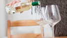 Verschiedene Glas-Wein-Kombinationen, Weingläser und Wein aus Franken | Bild: picture-alliance/dpa