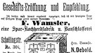 Flugblatt: Geschäftseröffnung Wamsler 1900 | Bild: Wamsler