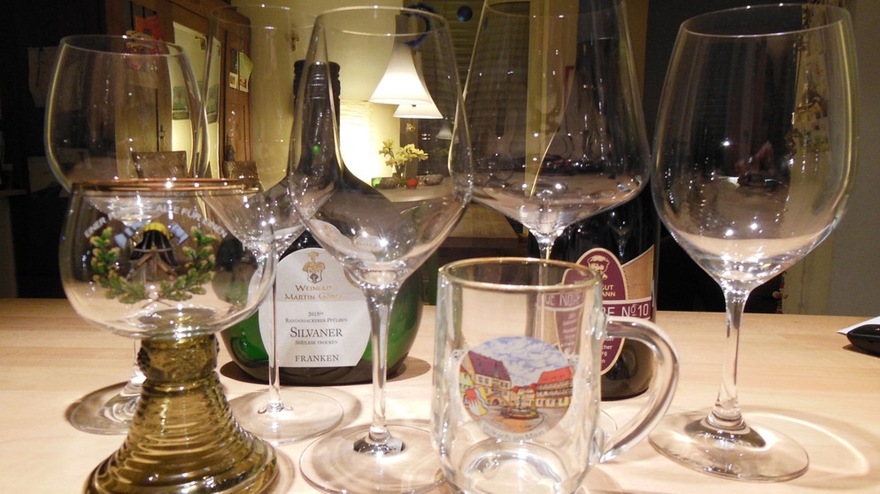 Weinglas, Glas, Weingläser, eine Auswahl | Bild: BR / Jürgen Gläser