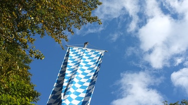 Bayerische Fahne vor weiß-blauem Himmel | Bild: picture-alliance/dpa