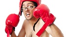 Ein schwächlicher junger Mann mit Boxhandschuhen | Bild: colourbox.com