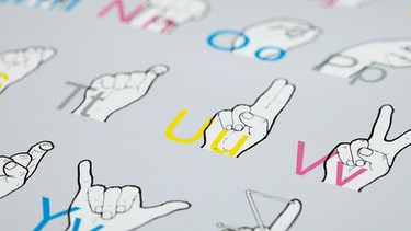Tafel zum Lernen der Gebärdensprache, Foto: Karl Holzhauser, (c)MEV_Designers-Fond-Collection_57 | Bild: MEV/Karl Holzhauser