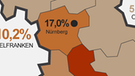 Infografik zu den Ausländeranteilen in den Regierungsbezirken Bayerns 2012 | Bild: BR