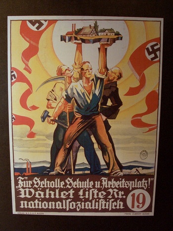 Plakat der DNSAP (Deutsche Nationalsozialistische Arbeiterpartei) in der Tschechoslowakischen Republik | Bild: BR / Stefan Primbs