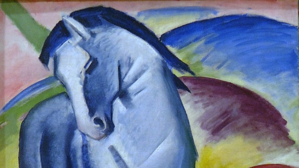 Franz Marc: "Blaues Pferd I" (1912) im Münchner Lenbachhaus (Ausschnitt) | Bild: picture-alliance/dpa
