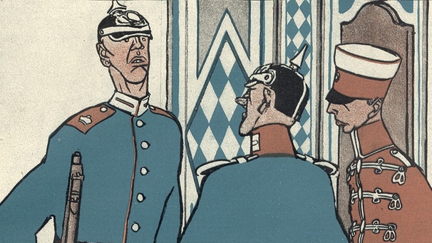 "Simplicissimus"-Karikatur aufs preußisch-deutsche Militär von 1906 | Bild: SZ Photo
