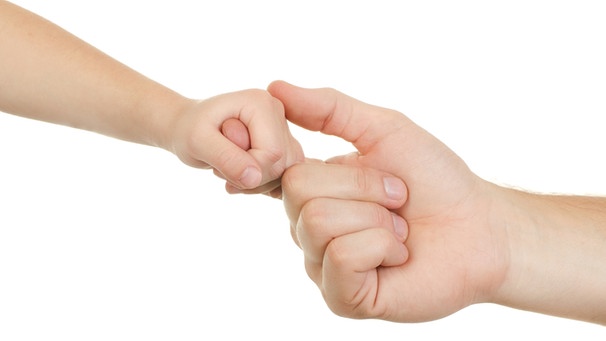 Hand eines Erwachsenen hält die Hand eines Kindes | Bild: colourbox.com