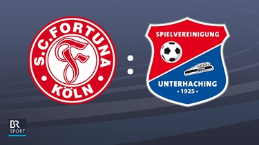 Die Logos der Vereine Fortuna Köln und SpVgg Unterhaching | Bild: BR
