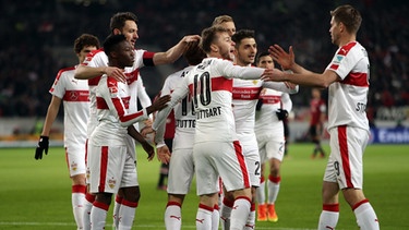 Jubel beim VfB Stuttgart gegen Nürnberg | Bild: picture-alliance/dpa